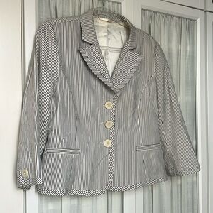 Hobbs Navy and white striped blazer